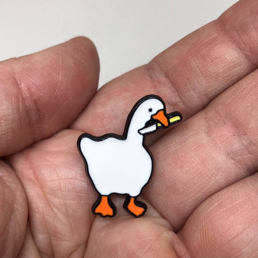 3/$25 Duck with Knife Pin Badge Brooch - Picture 7 of 7